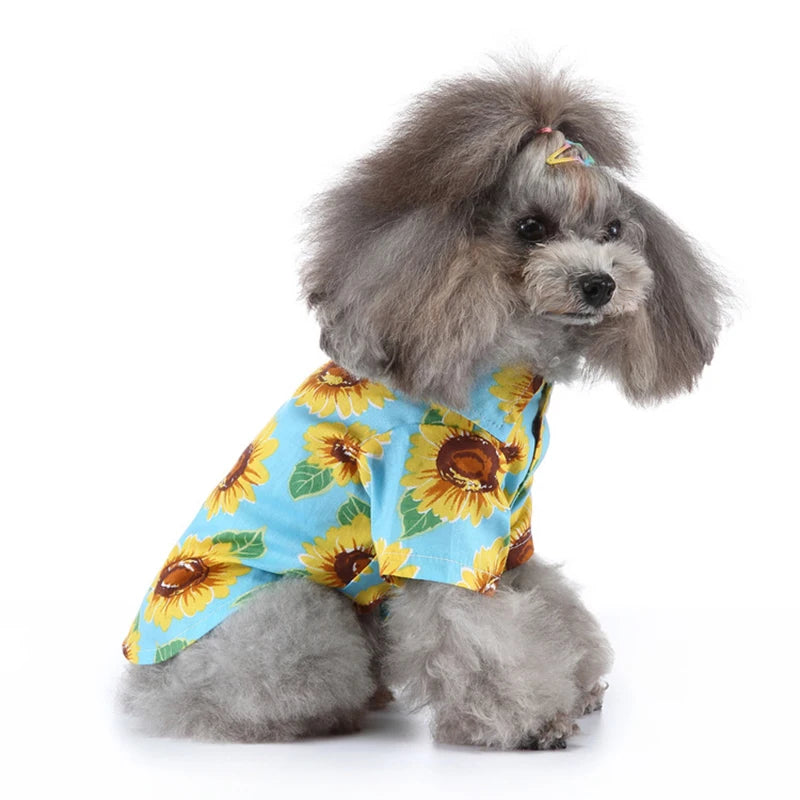 Summer Hawaiian Fashion Printed Dog Beach Shirt