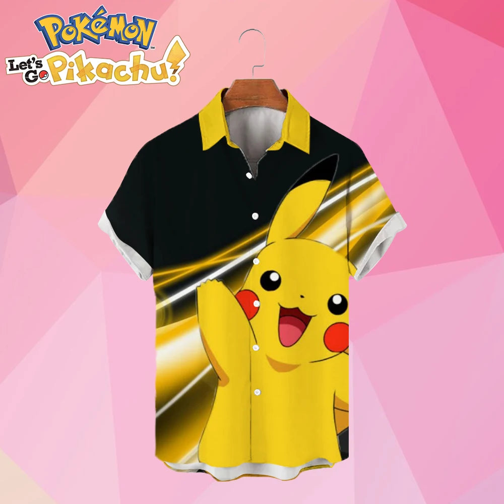 Summer Beach Style Funny Pikachu Pokémon Printed Hawaiian Shirt