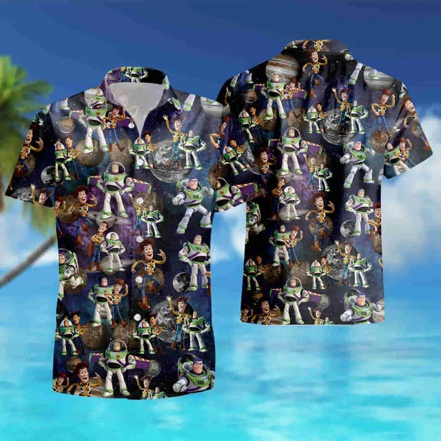 Disney Toy Story Characters Printed Casual Hawaiian Shirt