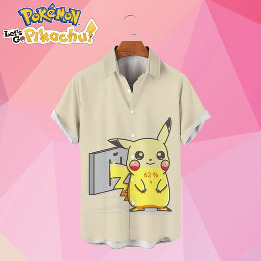 Pikachu's Most Powerful Strike Move Printed Beach style Hawaiian Shirt