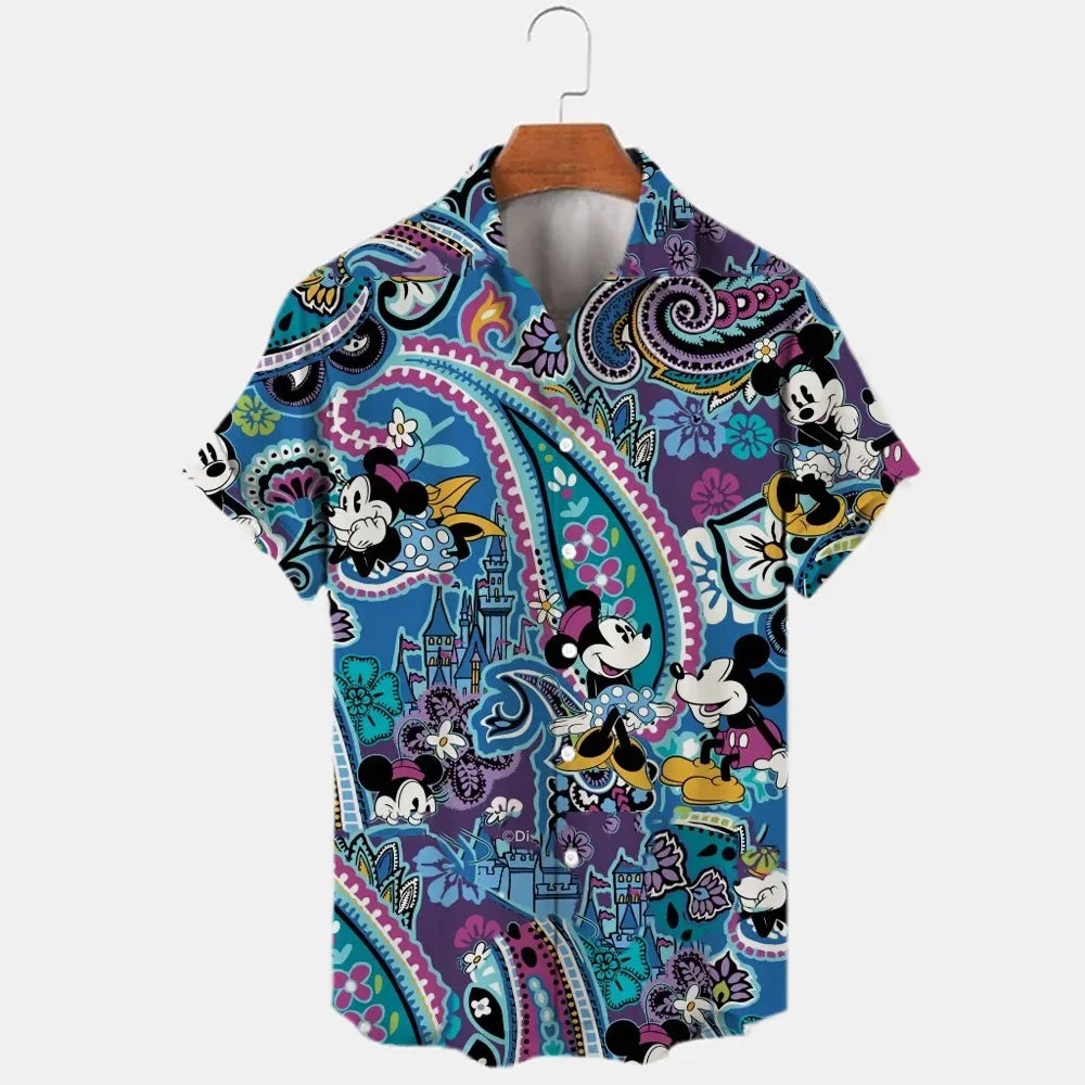 Hawaiian Digital Printed Ethnic Style Disney Mickey Mouse Shirt
