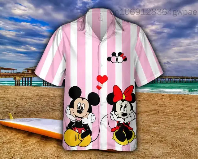 Mickey Mouse And Minnie Mouse Funny Disney Style Hawaiian Party Shirt