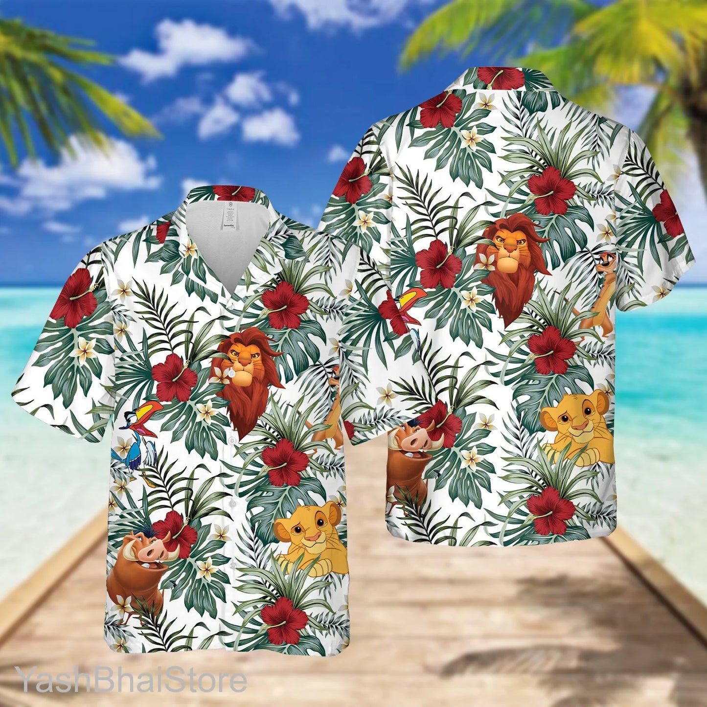 The Lion King Simba Casual Button-Up Disney Hawaiian Shirt