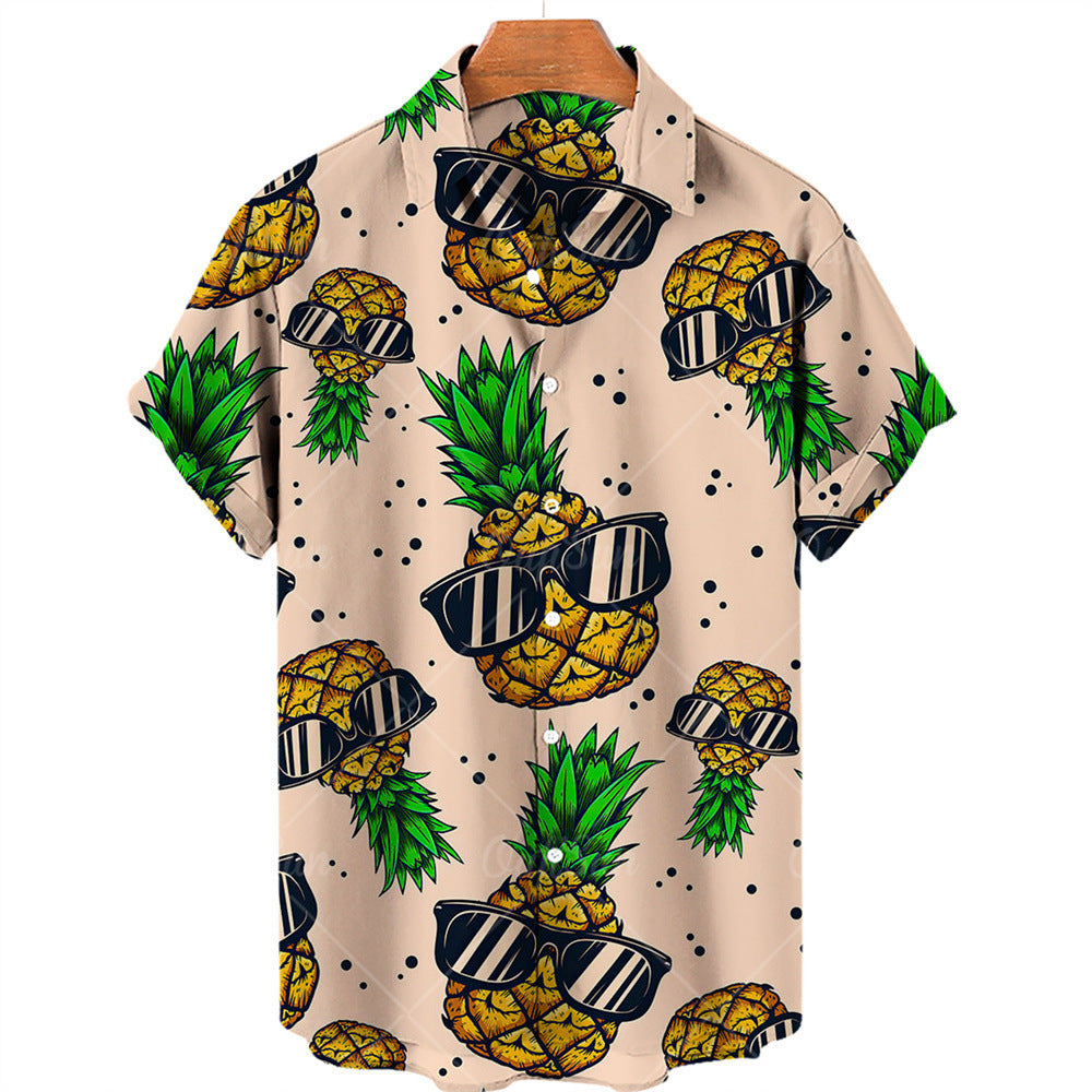 Fashion Casual Fruit Print Hawaiian Shirt