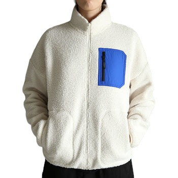 Stylish white jacket with plush velvet lining for cold weather
