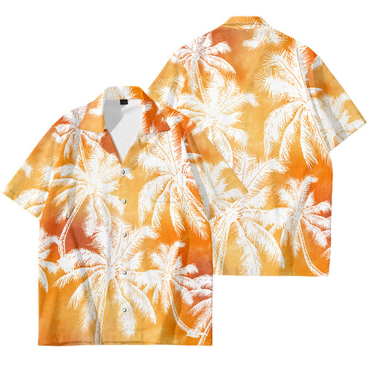 Men's Oversized Hawaiian Palm Pocket Shirt