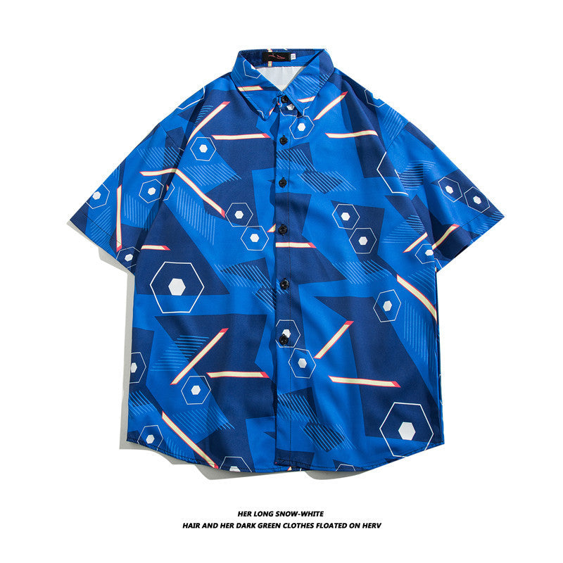 Fashionable Hawaiian Ice Silk Inch Shirt Man