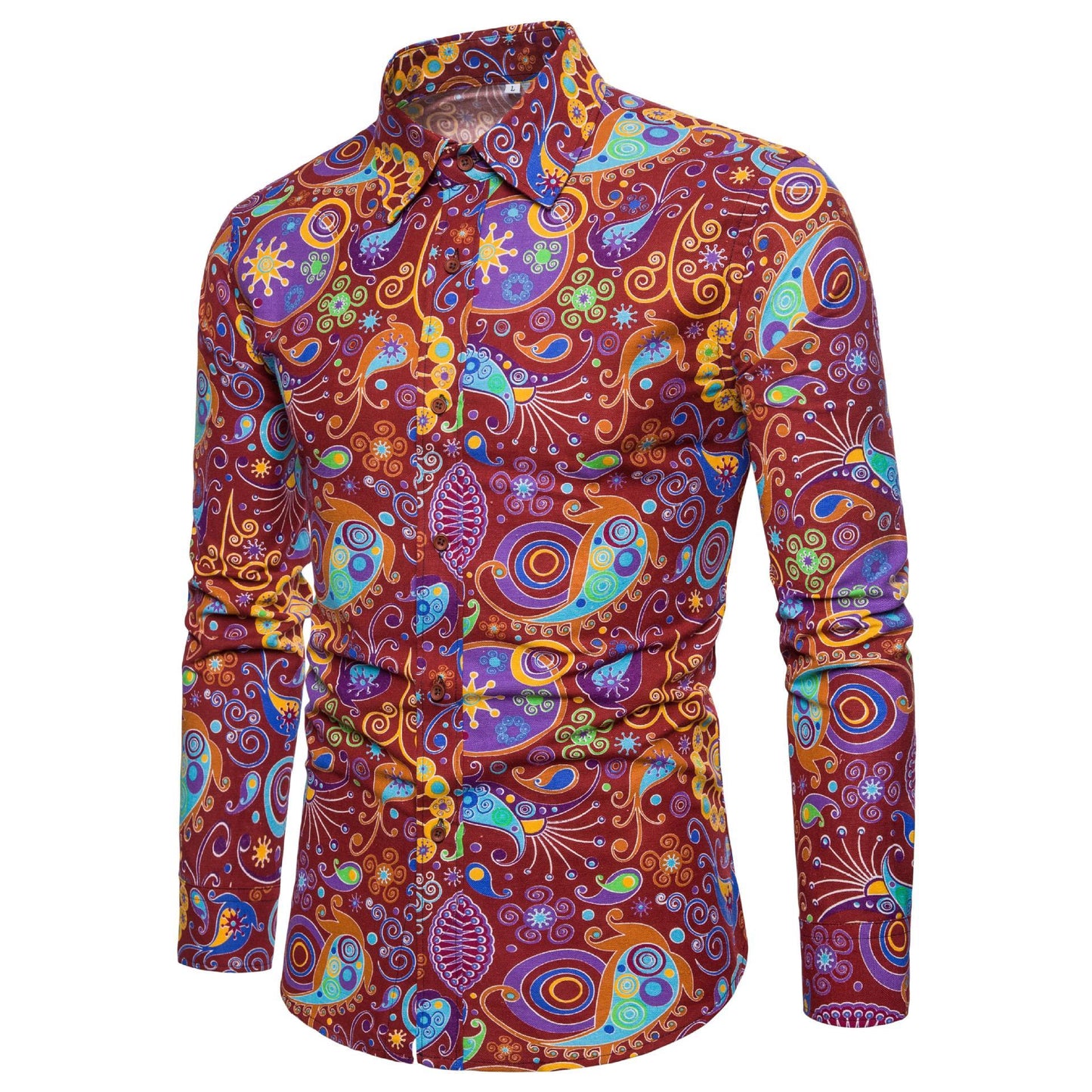 Level Up Your Look: Men's Long Sleeve Shirt (Trendy Prints). Elevate your casual style with our collection of fashionable long-sleeve shirts.