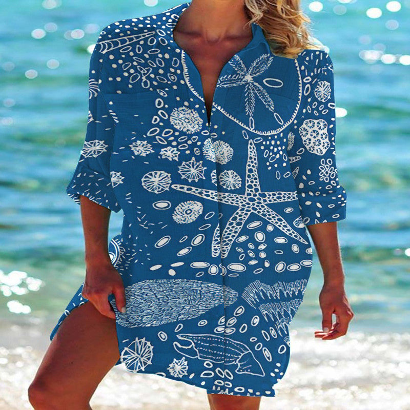 Island Chic Layering: Elevate your beach look with this stylish Hawaiian shirt and bikini combo.