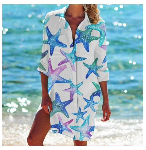 Effortless Island Style: Layer on this Hawaiian shirt for a chic and breezy beach look