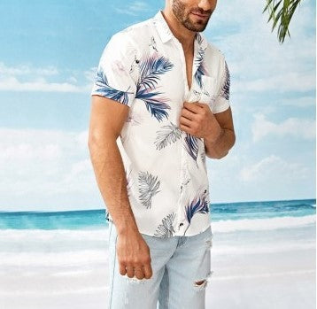 Summer Vacation Beach Short Sleeve Men's Printed Hawaiian Shirt