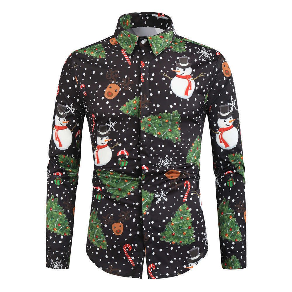 Festive Fun (Long Sleeves!): A unique and eye-catching long-sleeve Hawaiian shirt perfect for the holiday season, featuring a Christmas festival theme.