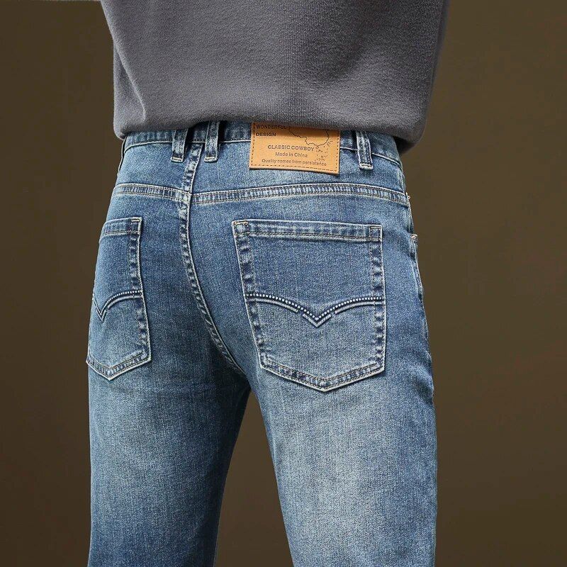 Men's Slim-Fit Stretch Denim Jeans - Retro Blue
