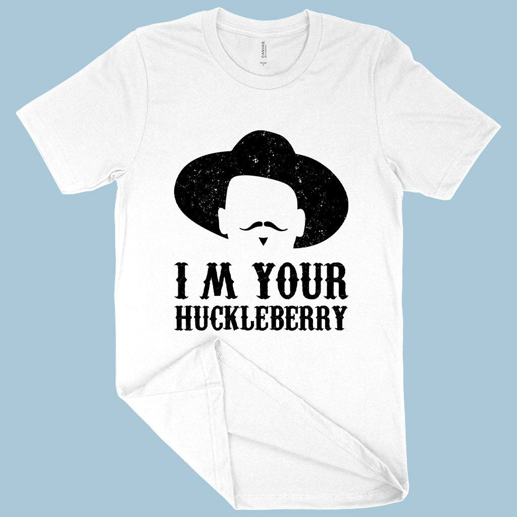 I'm Your Huckleberry T-Shirt on a sky blue background