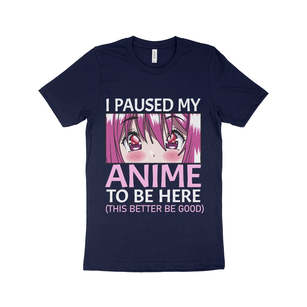 Otaku Anime Merch Navy blue and pink printed t shirt