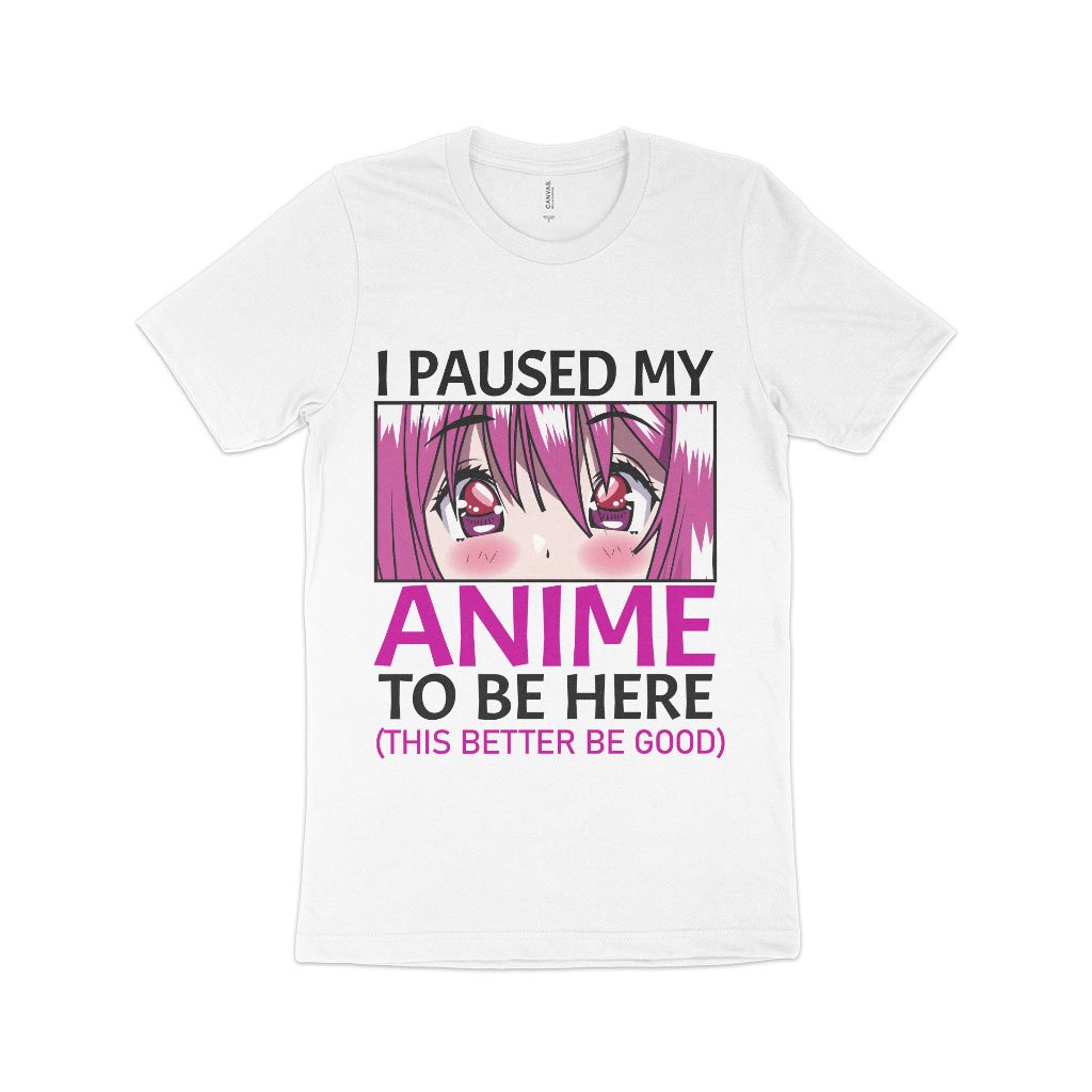 Otaku Anime Merch white and pink printed t shirt