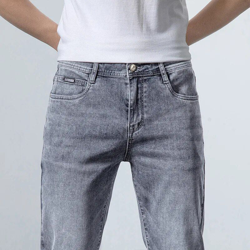 Men's Stretch Skinny Jeans -Slim fit business fashion style for summer and spring