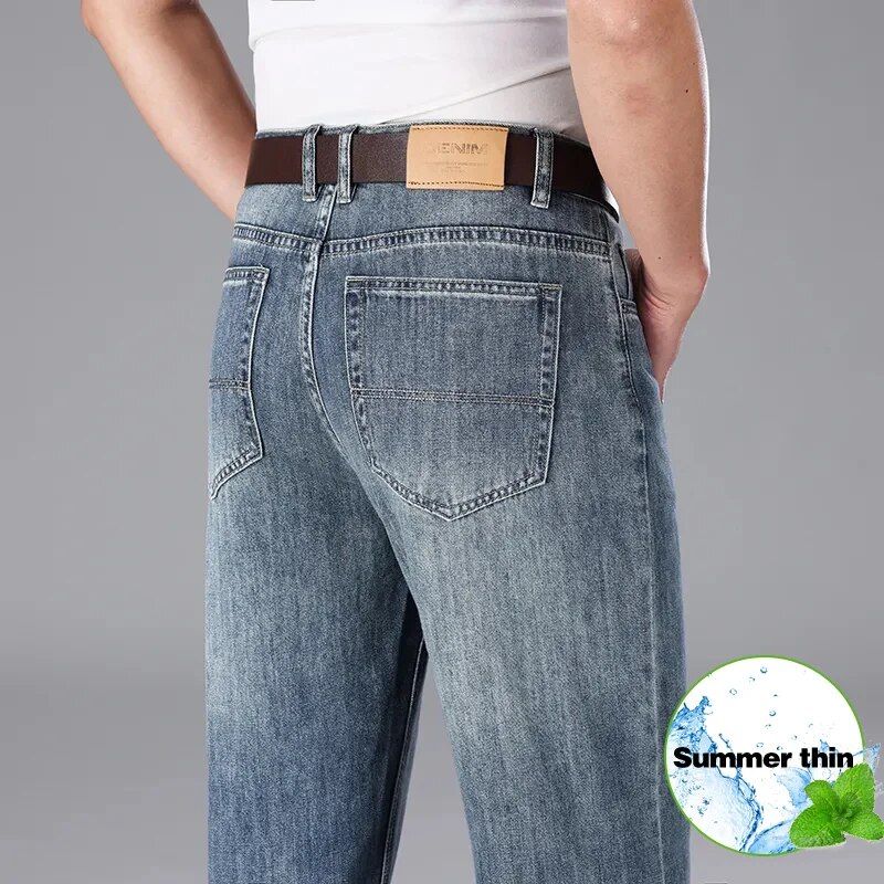 Men's Luxury Cotton Straight Fit Denim Jeans - Office & Leisure