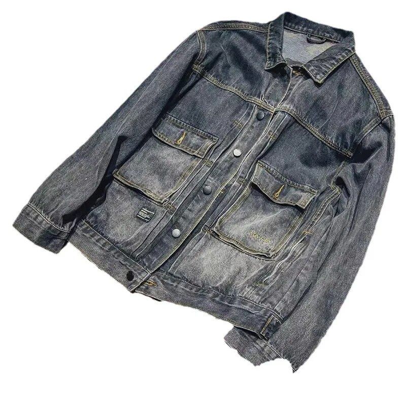 Loose fit denim jacket for men, perfect for spring & autumn