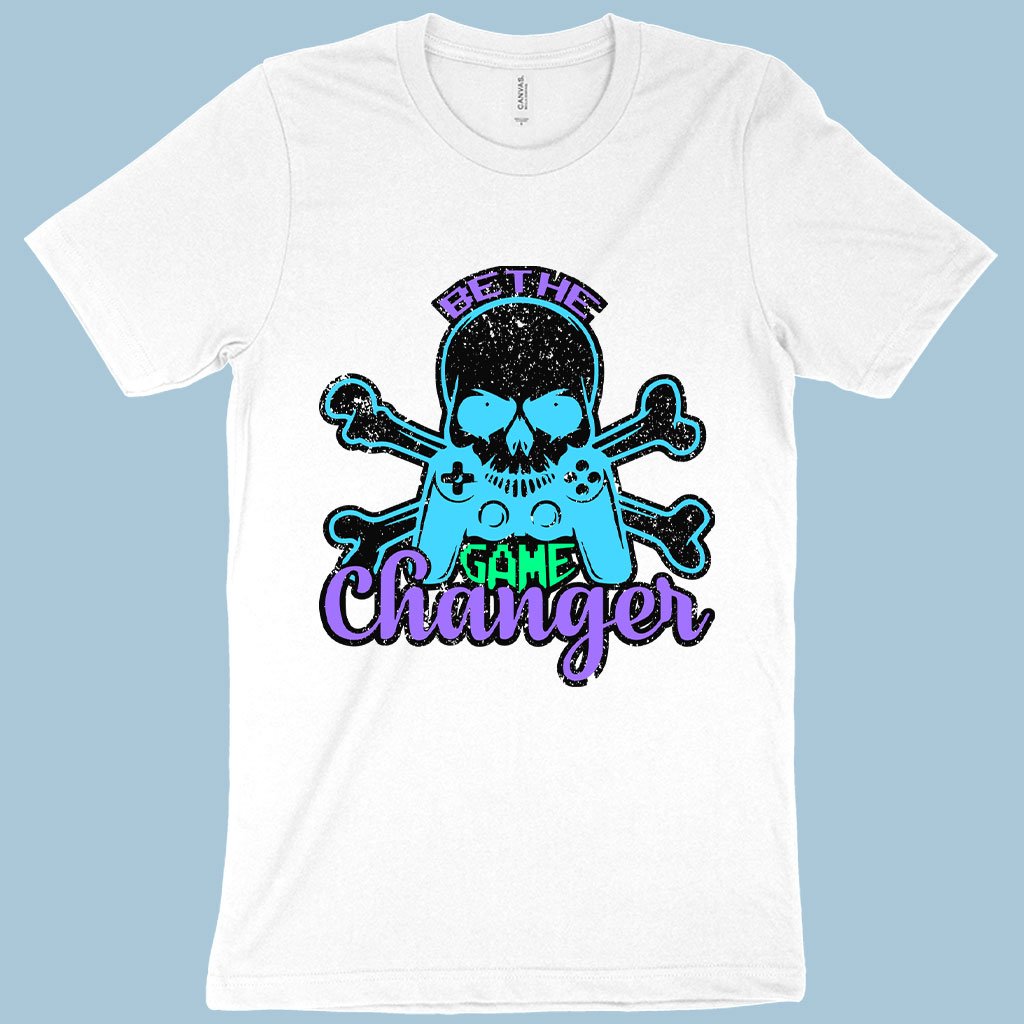 Be the game changer men's t shirt with blue and purple graphics