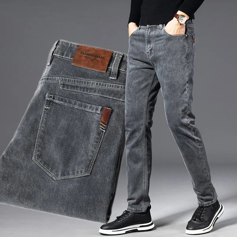 Men's Vintage Classic Stretch Denim Jeans -Straight Fit