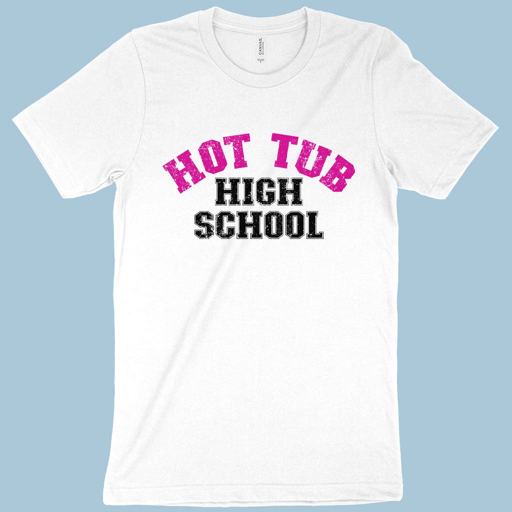 Girls hot tub high school t shirt in white color