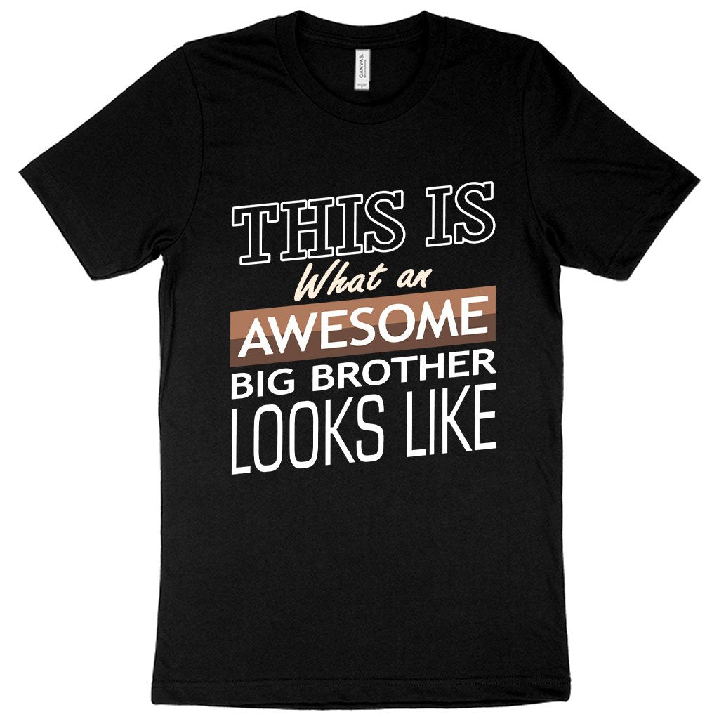 Awesome Big Brother Black T-Shirt on a white background