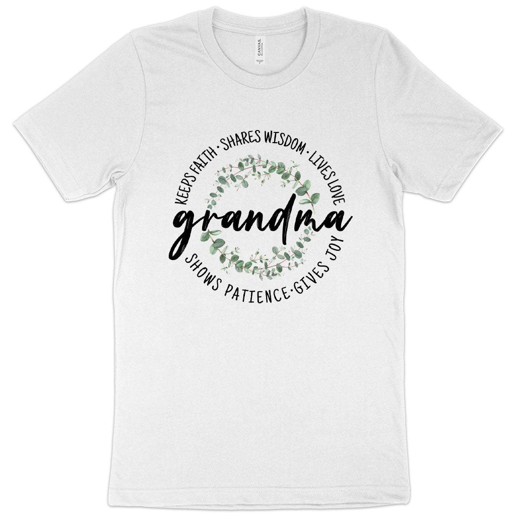 white grandma t shirt for grandmother 