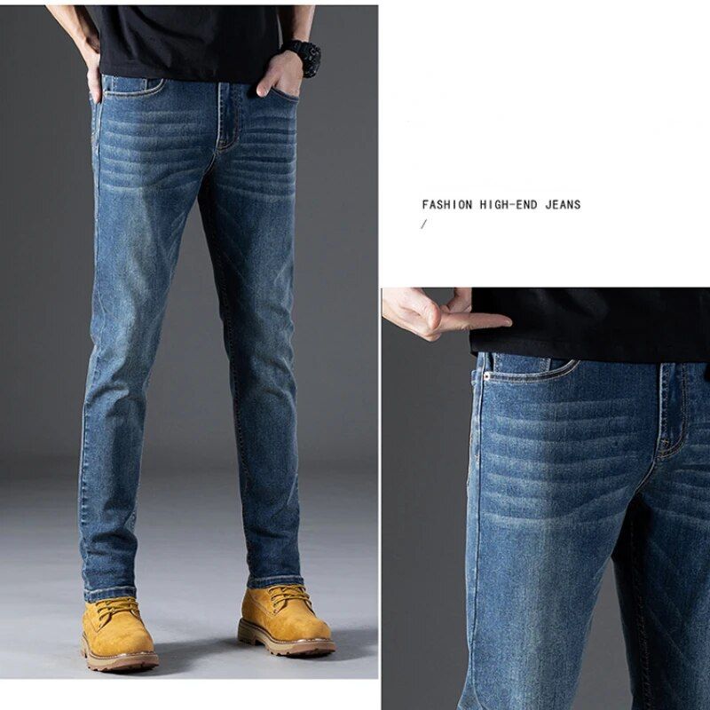 Men's regular fit stretch jeans designed with a business style, also suitable for casual wear