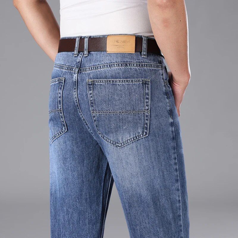 Men's Luxury Cotton Straight Fit Denim Jeans - Office & Leisure