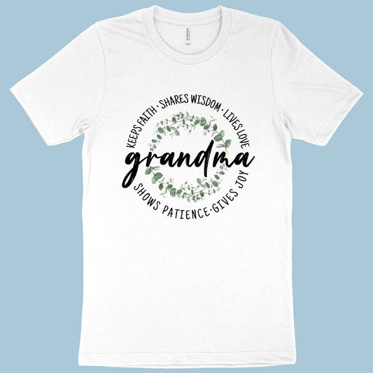 Grandma Faith Wisdom Love Patience Joy T-shirt