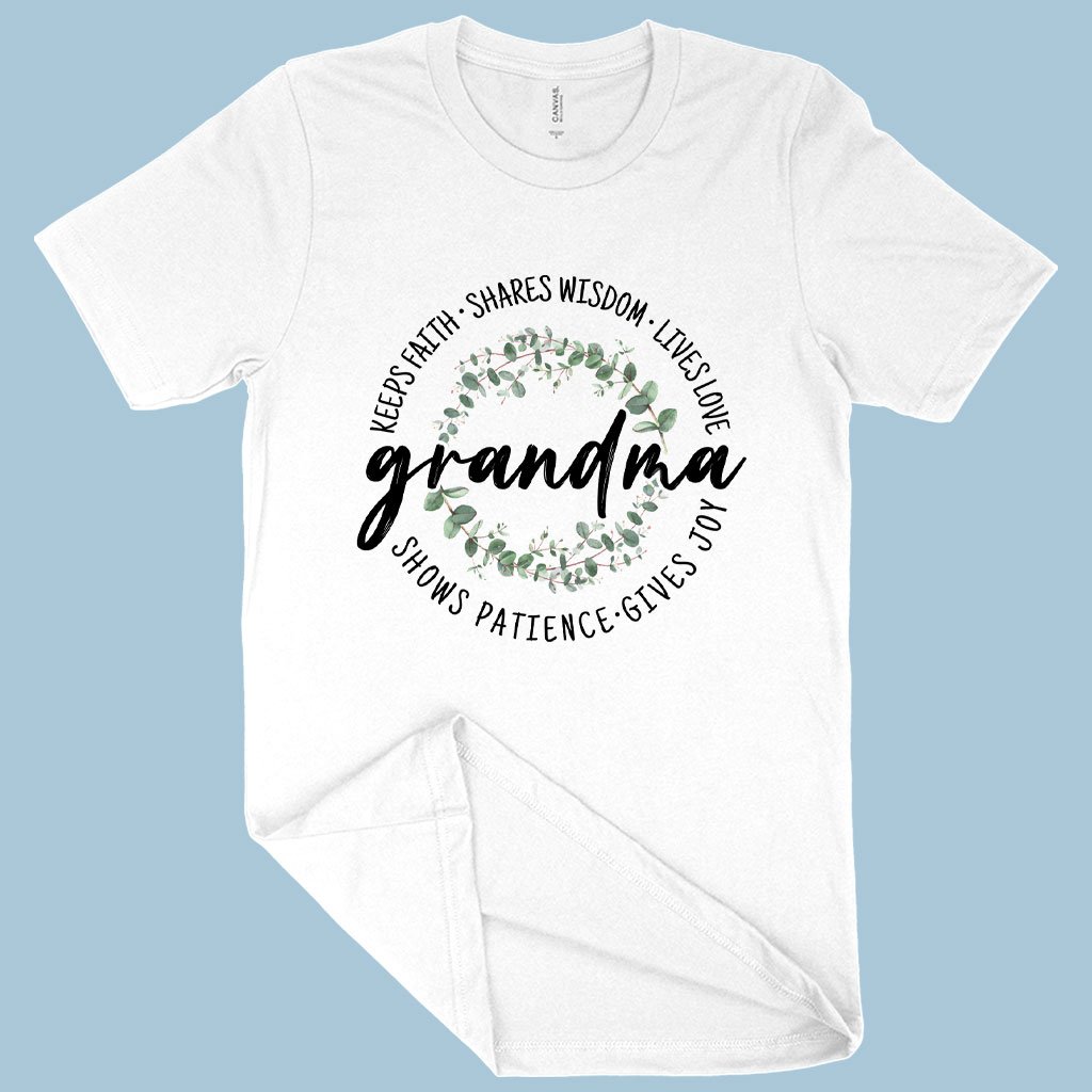 Funny grandma t shirt in white color