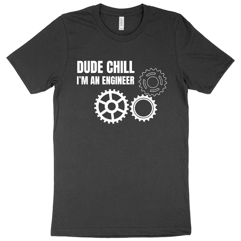 A product image from teefirms collection which is a black variant of Funny Engineers t-shirt