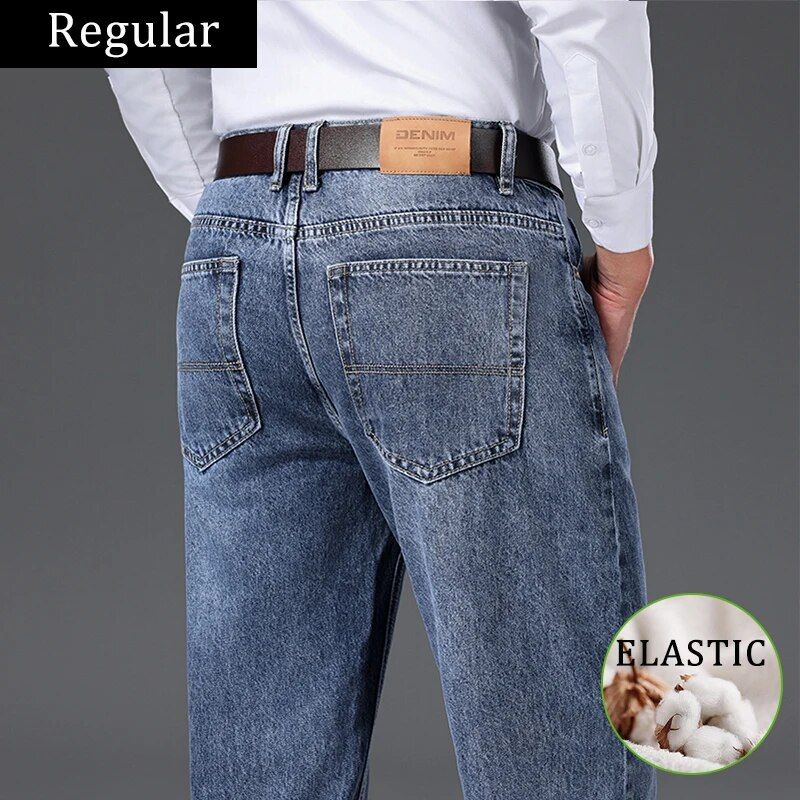Men's Luxury Cotton Straight Fit Denim Jeans