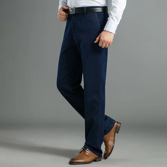 Men's Vintage Casual Jeans - High Waist Straight-Leg Denim