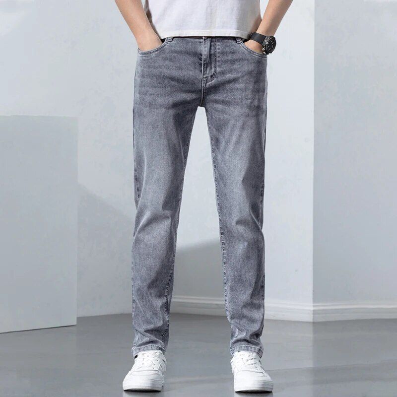 Men's Stretch Skinny Jeans in Gray Color