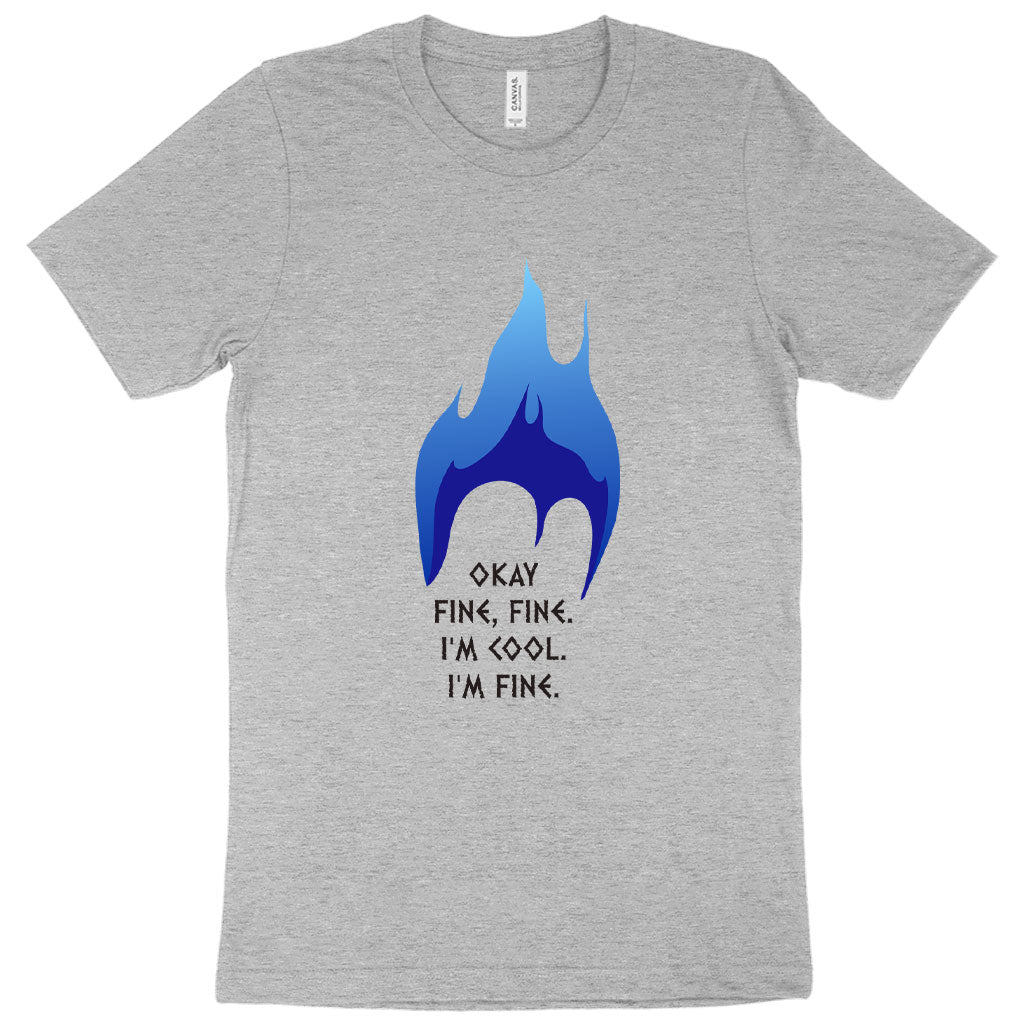 I'm Cool I'm Fine: Hades God Of The Underworld Athletic Heather color blue printed T-Shirt
