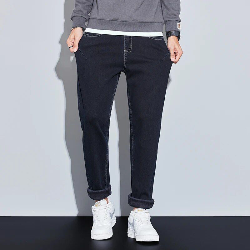 Men's Stylish Winter Fleece Lined Slim Fit jeans - Warm, Stylish & Casual Denim Pants