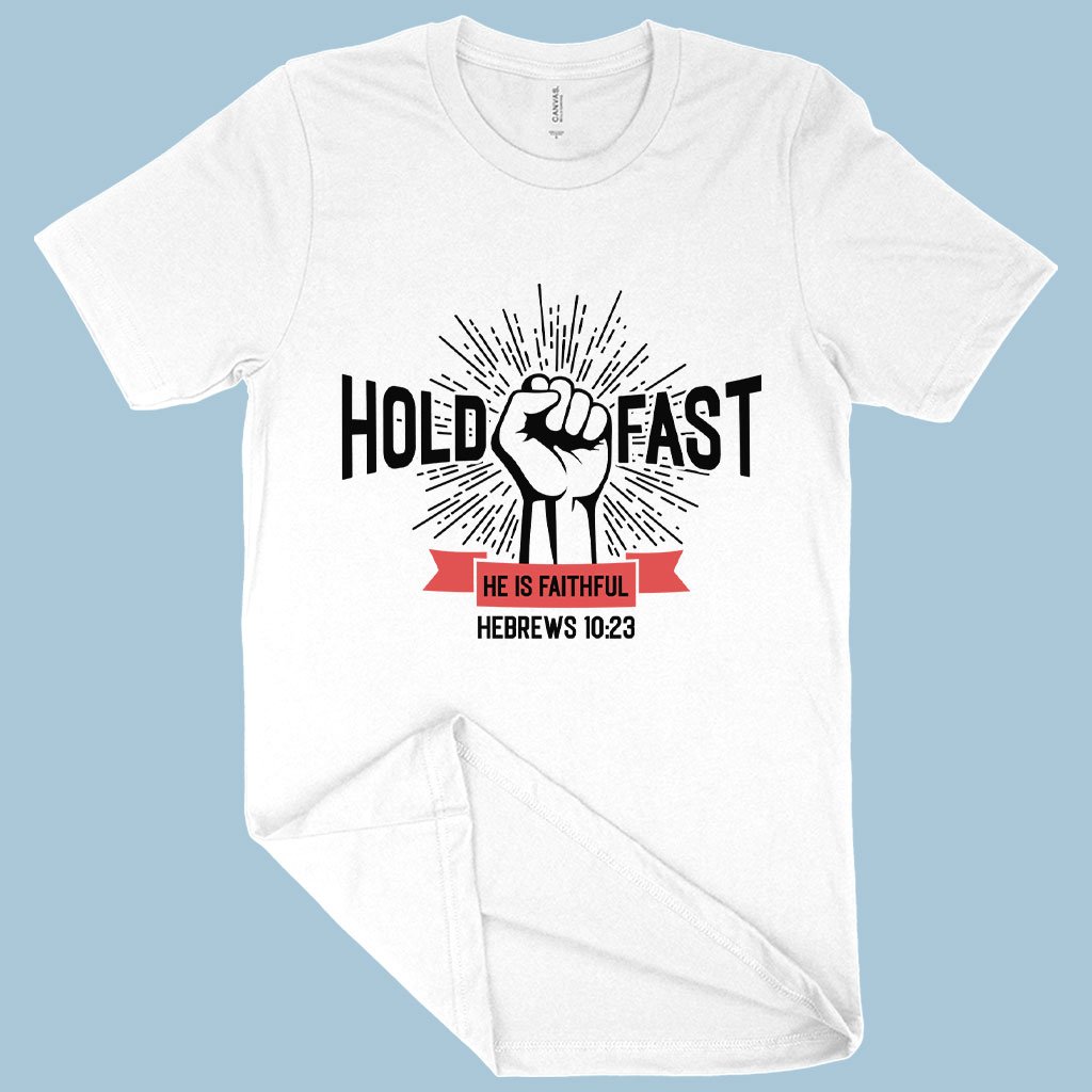 HOLD FAST - Christian T-Shirt in white color