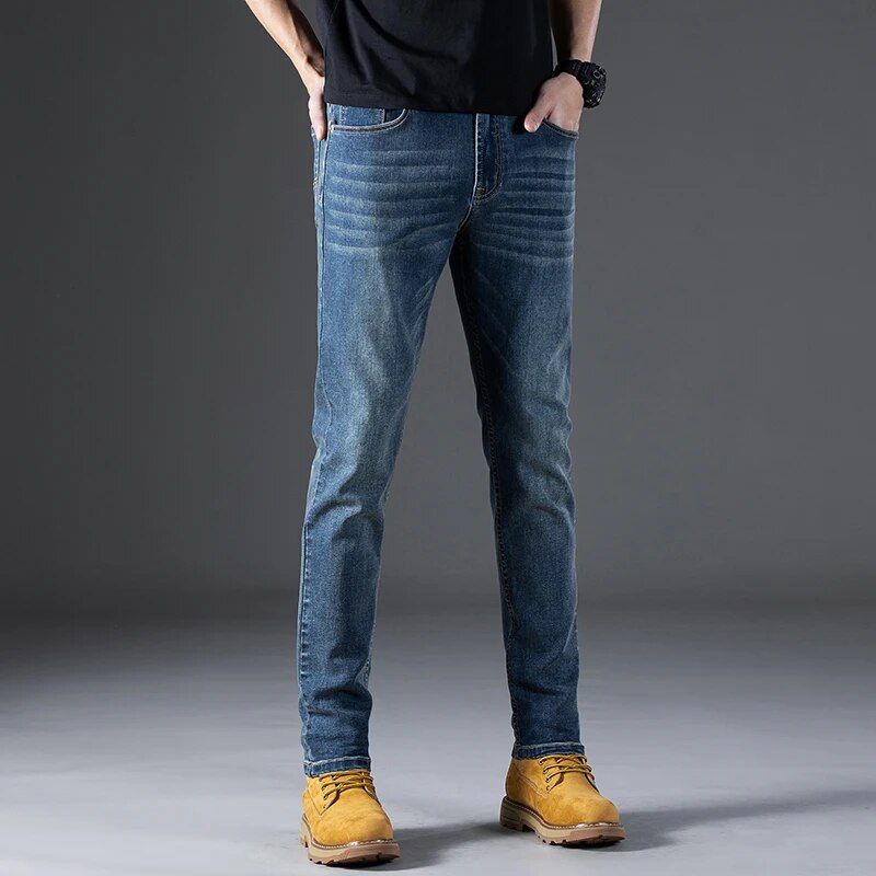 Men's Regular Fit Business Style Stretch Jeans | Casual Denim Pants